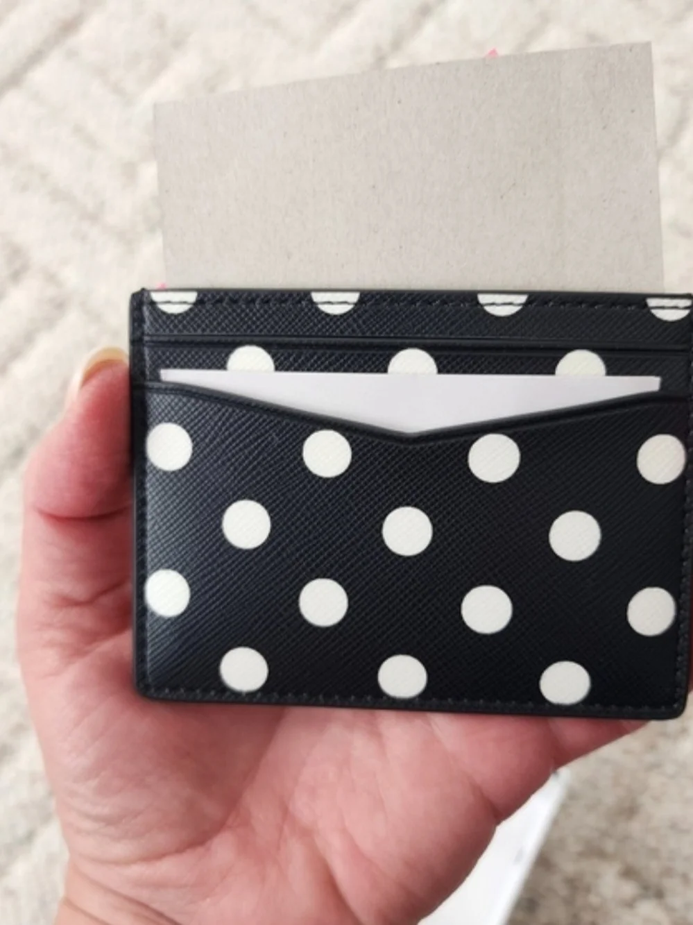 Kate Spade Polka Dot Card Holder & Keychain with Kate Spade Beige Crossbody Bag